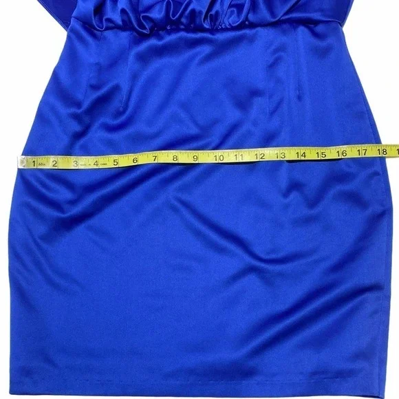 JESSICA Simpson Blue One Shoulder Mini Dress 4 - Picture 9 of 15
